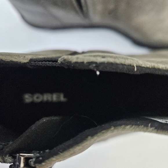 Sorel Joan Of Arctic Wedge II Boots Zip Waterproof Leather Quarry 9.5 - Picture 6 of 9